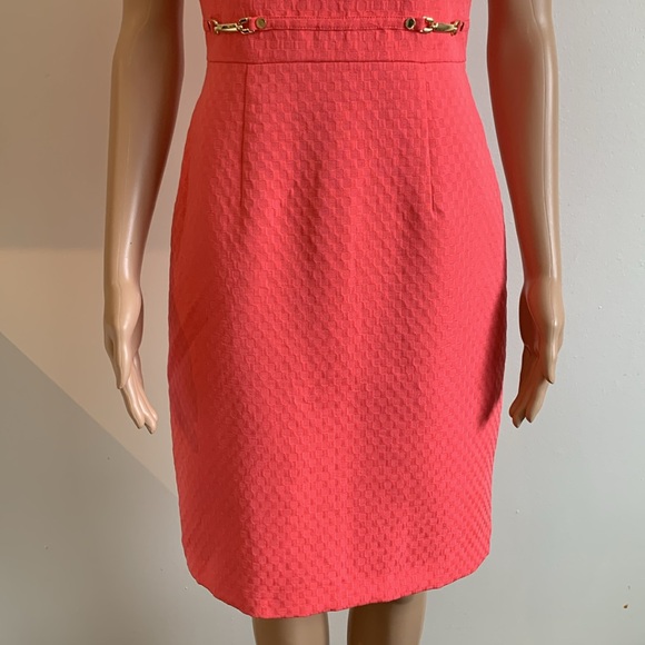 Tahari by Arthur S. Levine coral tailored dress size :2 - Picture 4 of 11
